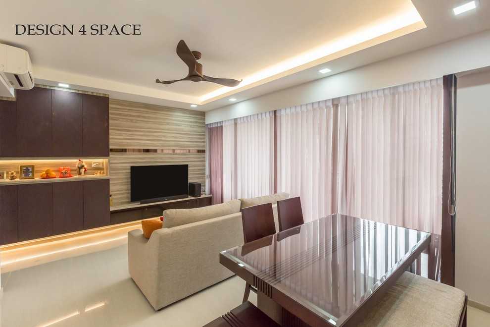 Modern Kitchen with Herringbone Tiling and Wood Flooring