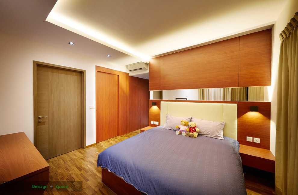 Asian Bedroom with Wardrobe and Sliding Wardrobe