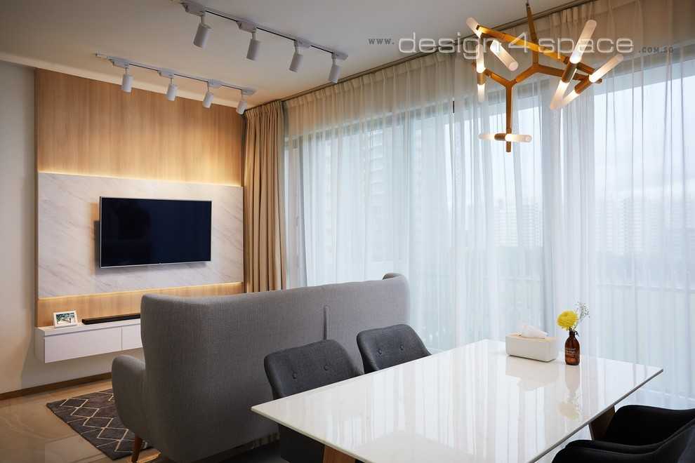 Modern Living Room with TV Console and Sofa