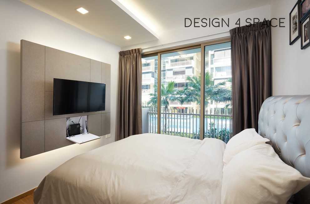 Modern Bedroom with Wardrobe and Bedside Table
