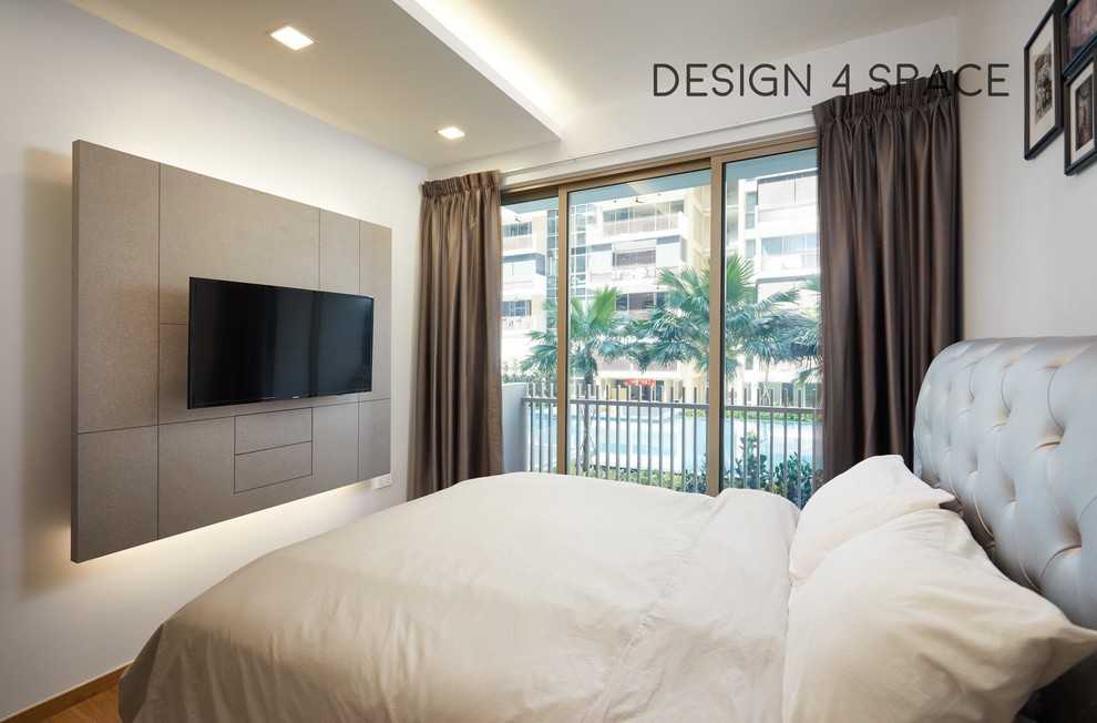 Modern Bedroom with Vinyl Flooring and Cove Lighting