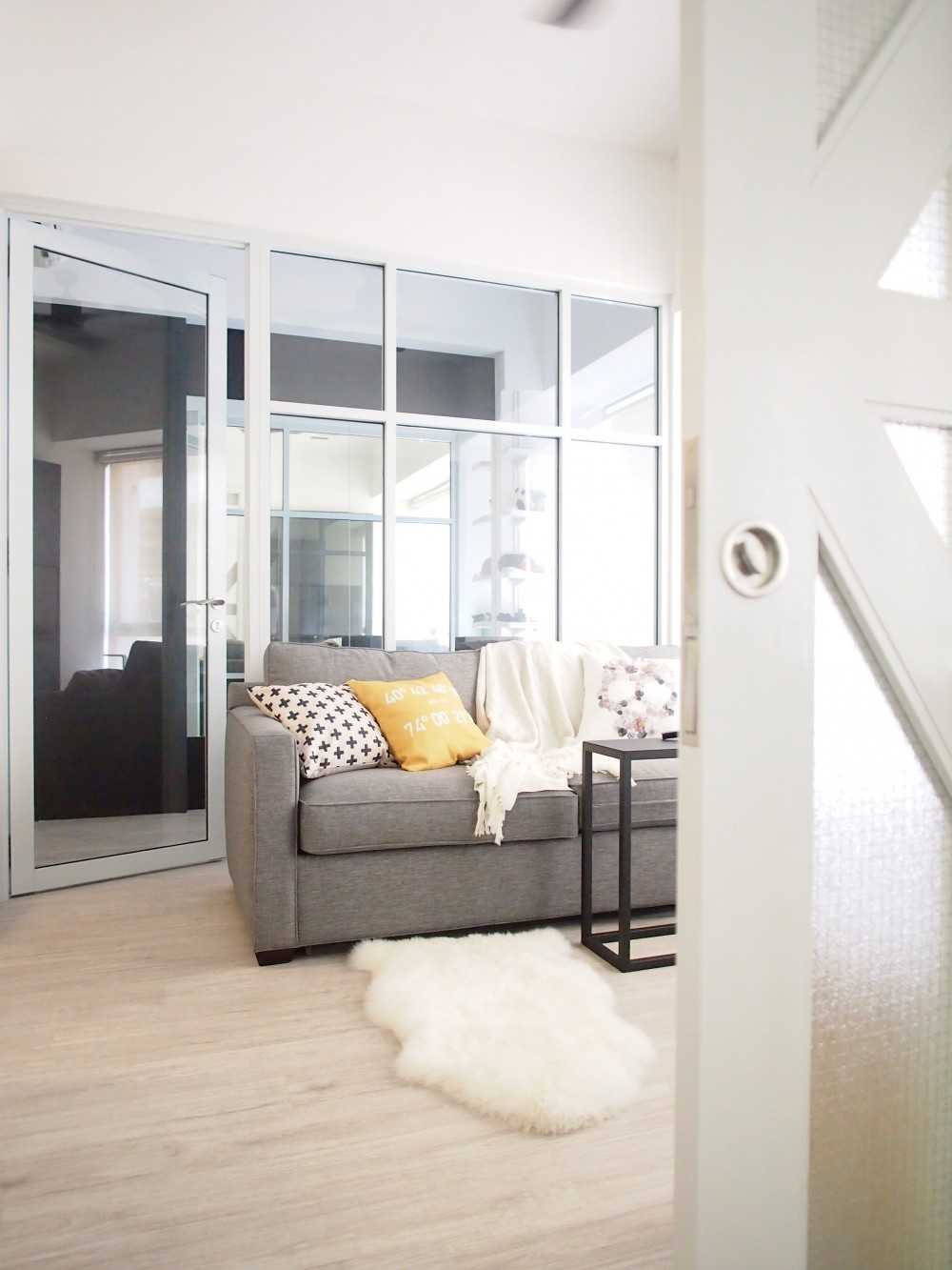 Scandinavian Living Room with Settee and Vinyl Flooring