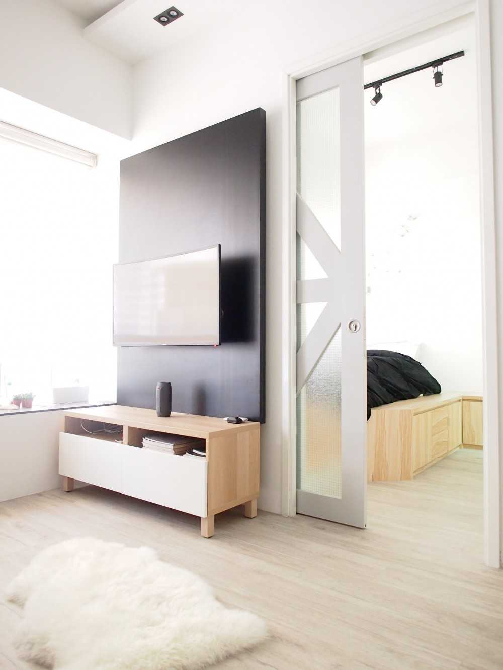 Scandinavian Living Room with Settee and Vinyl Flooring