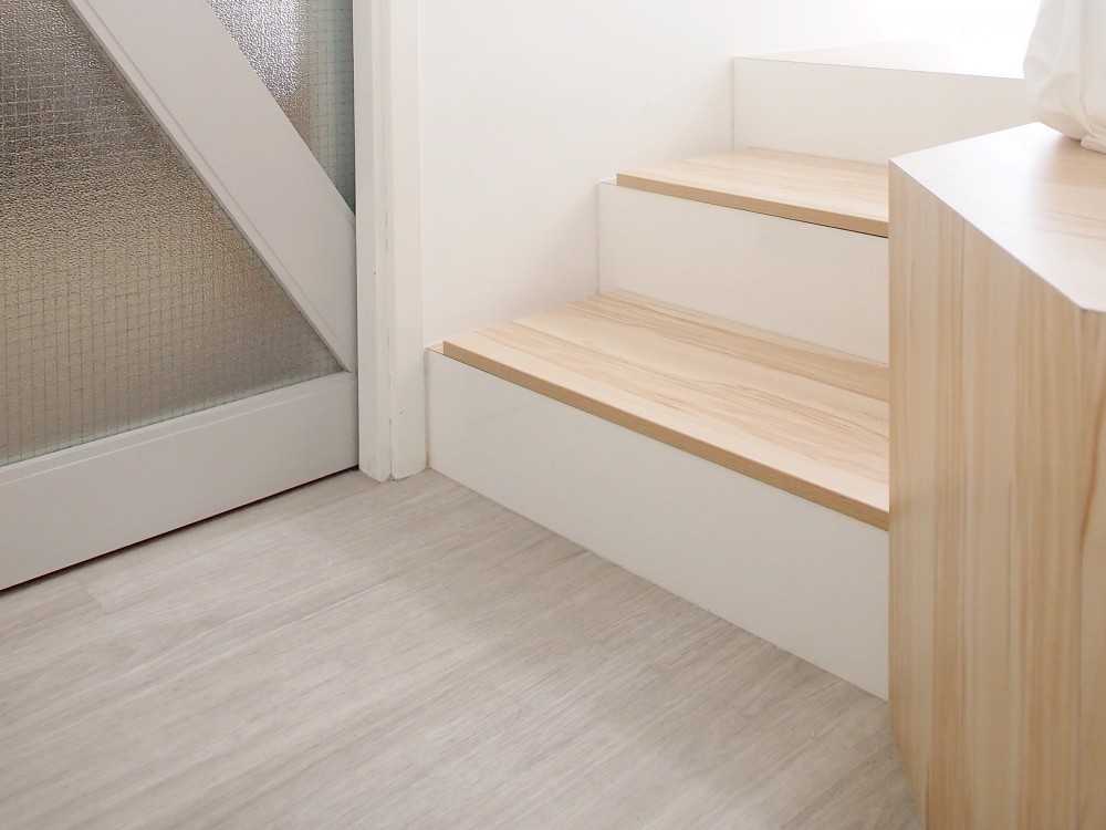 Scandinavian Bedroom with Platform Bed and Vinyl Flooring