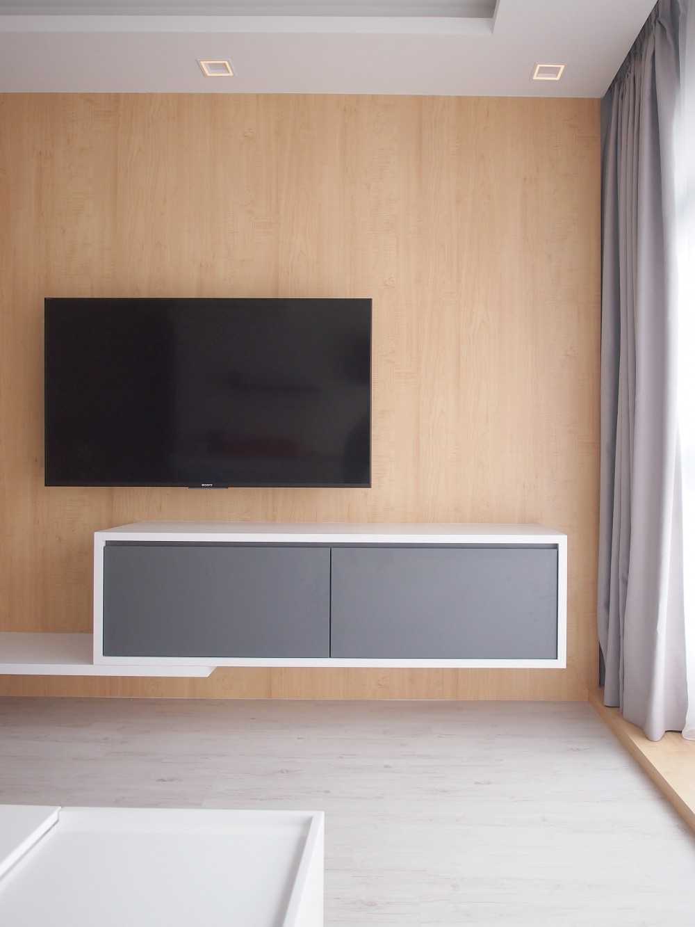 Modern Living Room with TV Console and Feature Wall