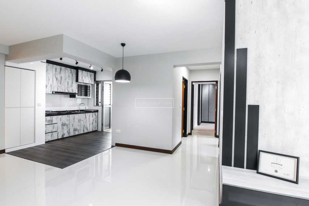 Modern Living Room with Vinyl Flooring and TV Console