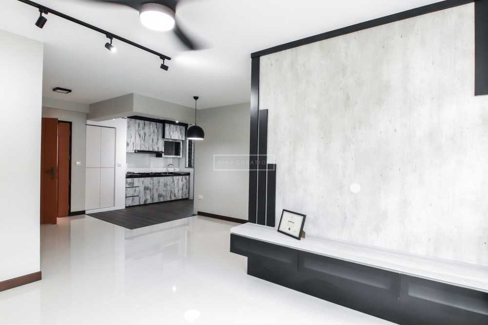 Modern Living Room with TV Console and Feature Wall
