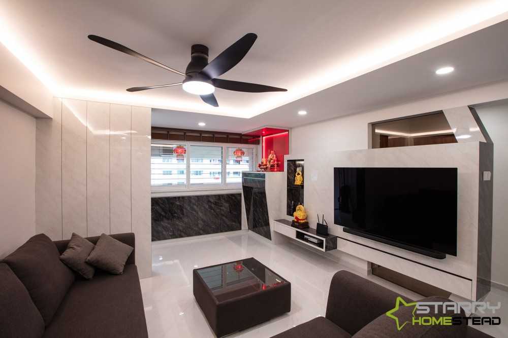 Modern Living Room with Feature Wall and Sofa