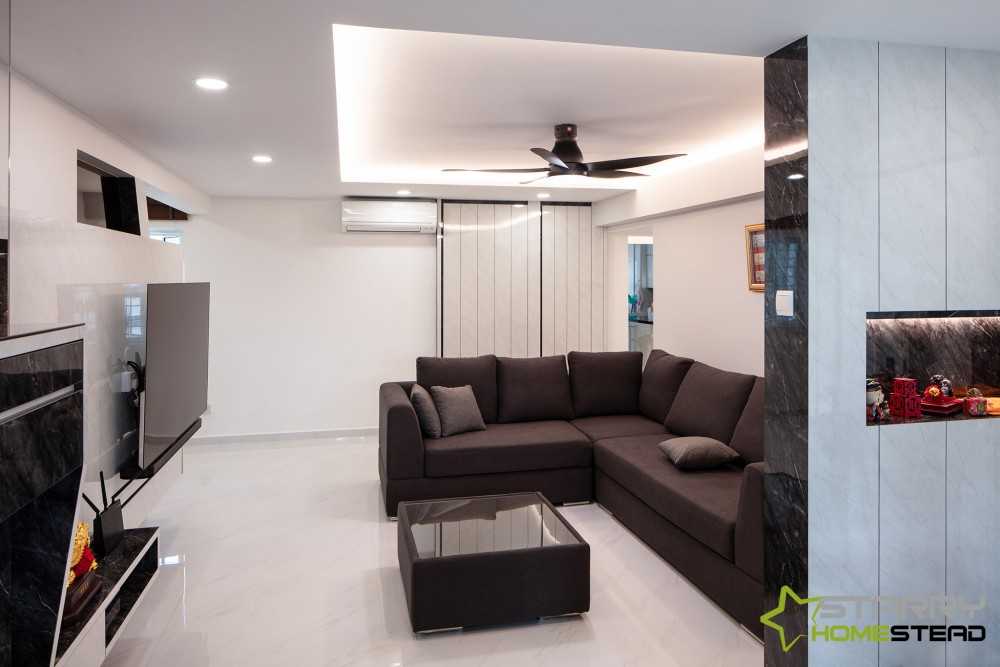 Modern Living Room with Feature Wall and Sofa