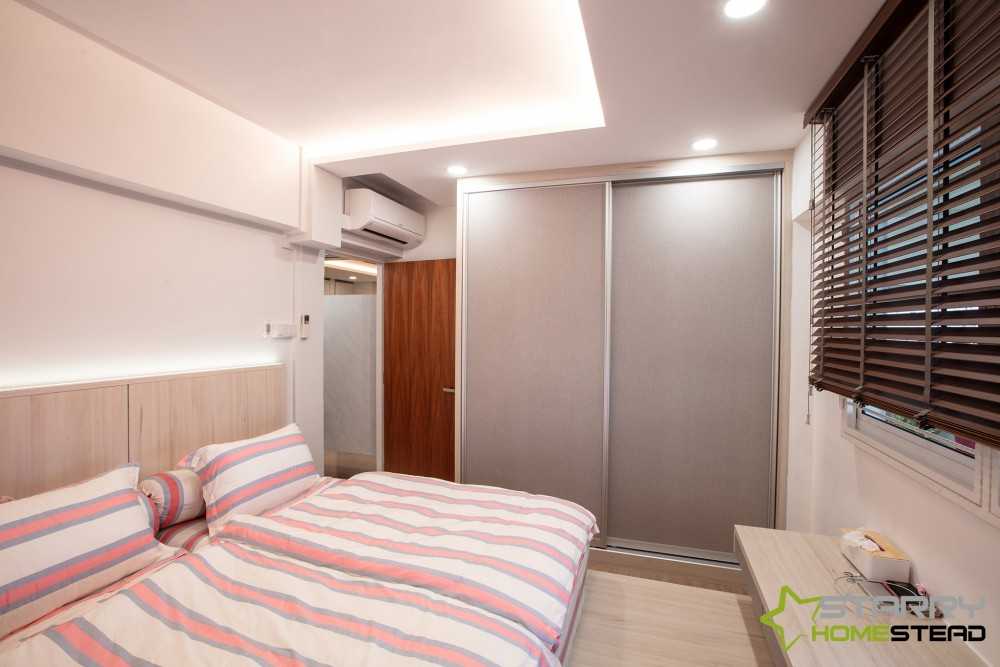 Modern Bedroom with Platform Bed and Wardrobe