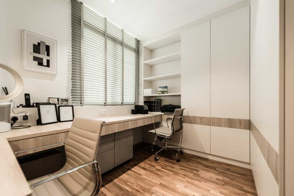 Modern Study with Bookshelf and Downlights