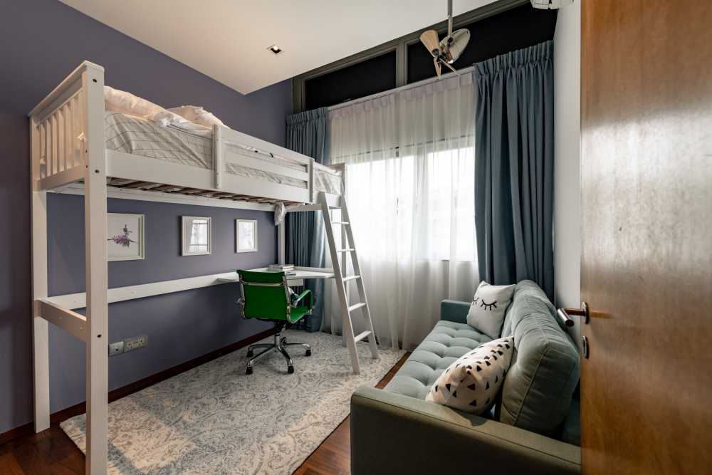 Contemporary Kids Room with Platform Bed and Children's Furniture