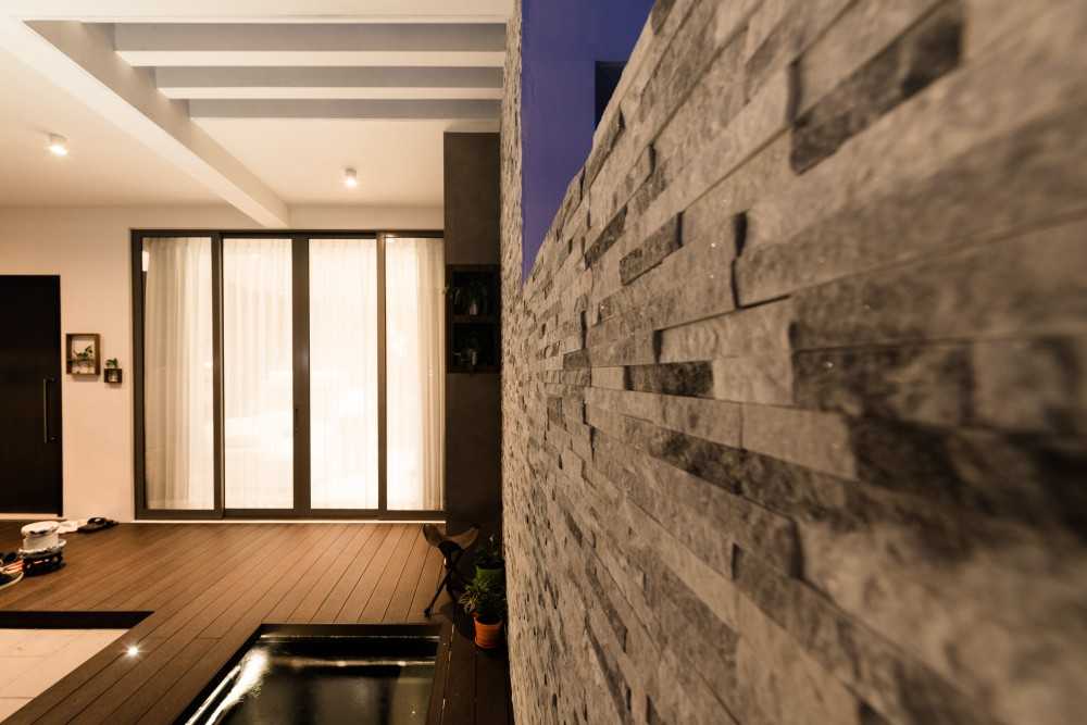 Modern Outdoor with Metal Gate and Landscaping