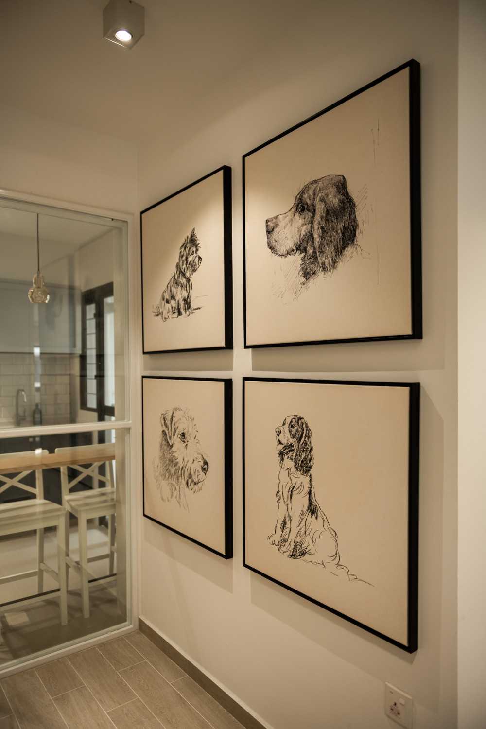 Scandinavian Foyer with Artwork and Console Table