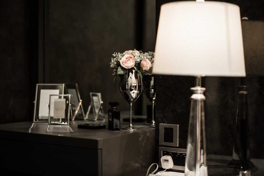 Modern Bedroom with Bedside Table and Bedroom Dresser