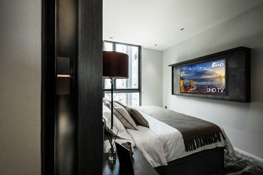 Asian Bedroom with Wardrobe and Sliding Wardrobe