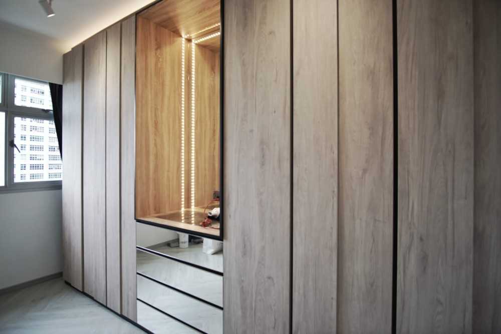 Minimalist Bedroom with Wardrobe and Roller Blinds