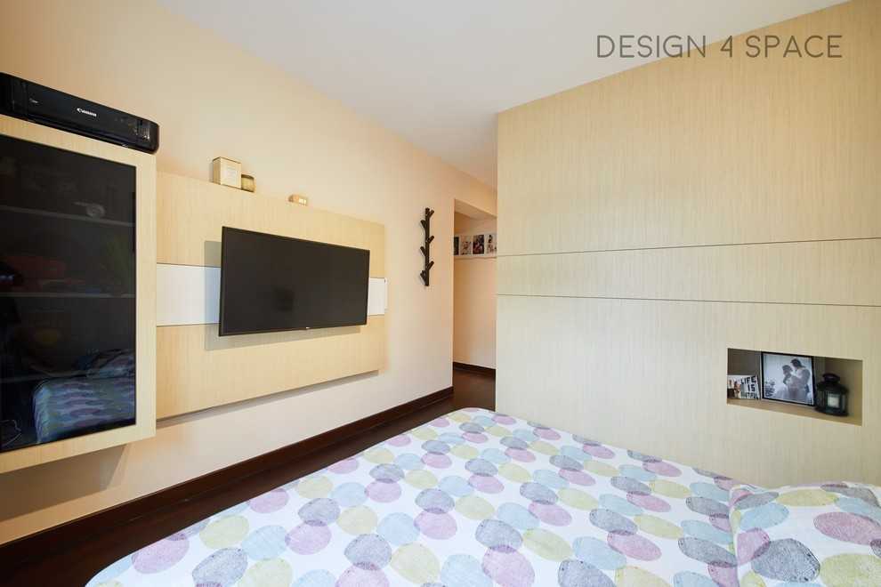 Modern Bedroom with Drop Light and Built-in Bed