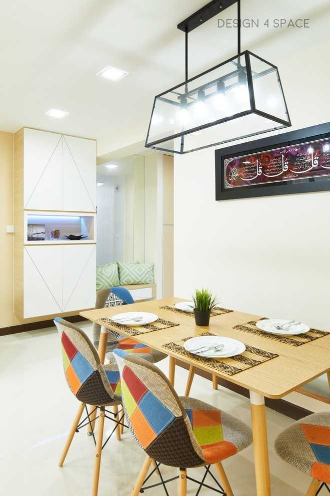 Modern Dining Room with Dining Table and Drinkware