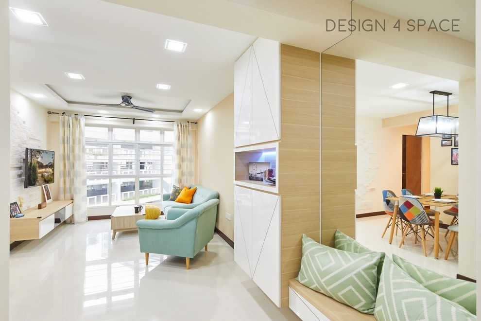 Modern Living Room with Mirror and Sofa