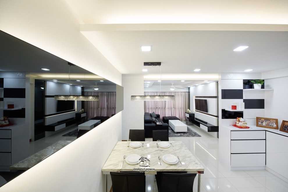 Modern Dining Room with Drop Light and Cove Lighting