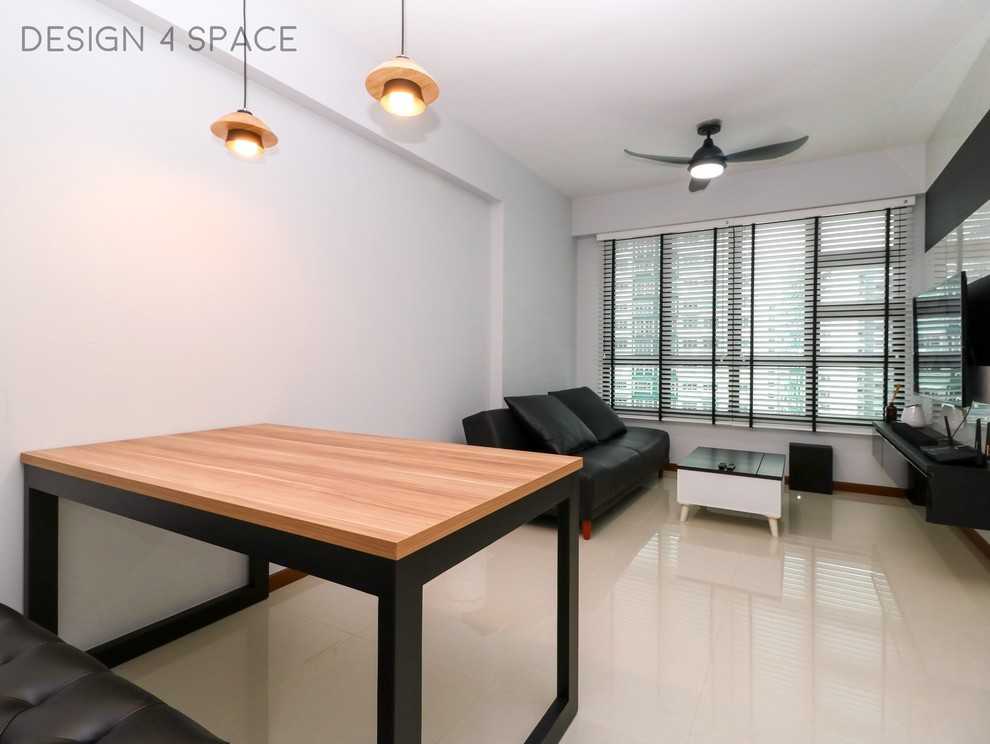 Contemporary Living Room with Vinyl Flooring and Homogeneous Tiles