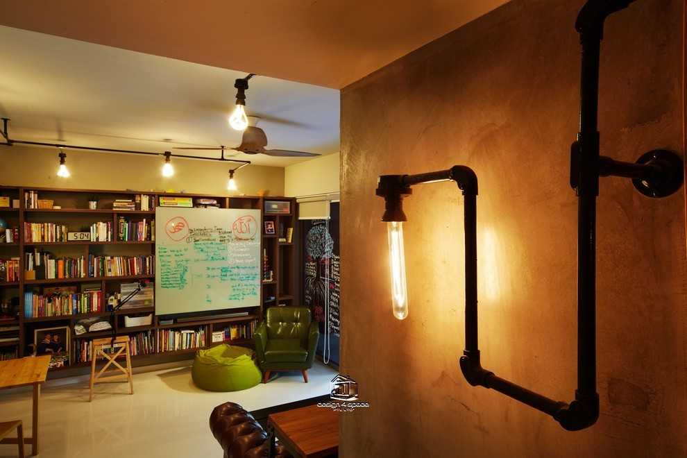 Industrial Foyer with Artwork and Console Table