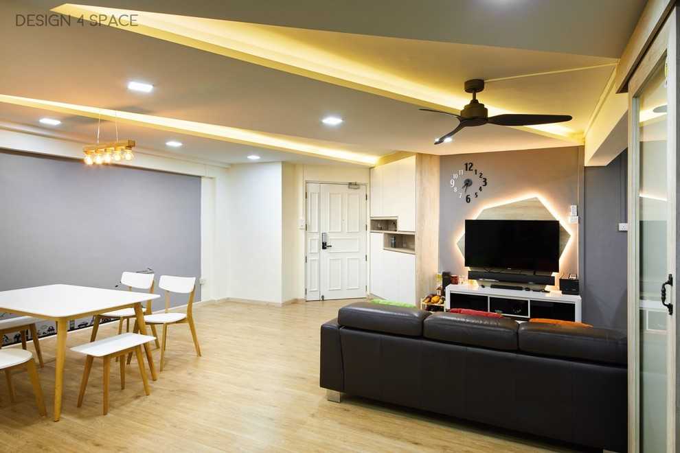 Scandinavian Living Room with Sofa and TV
