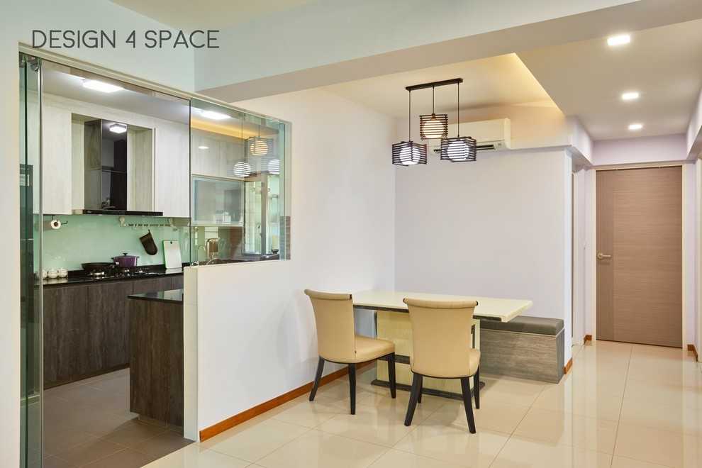 Modern Dining Room with Cove Lighting and Drop Ceiling
