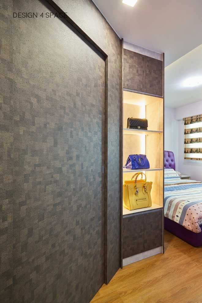 Modern Bedroom with Vinyl Flooring and Homogeneous Tiles