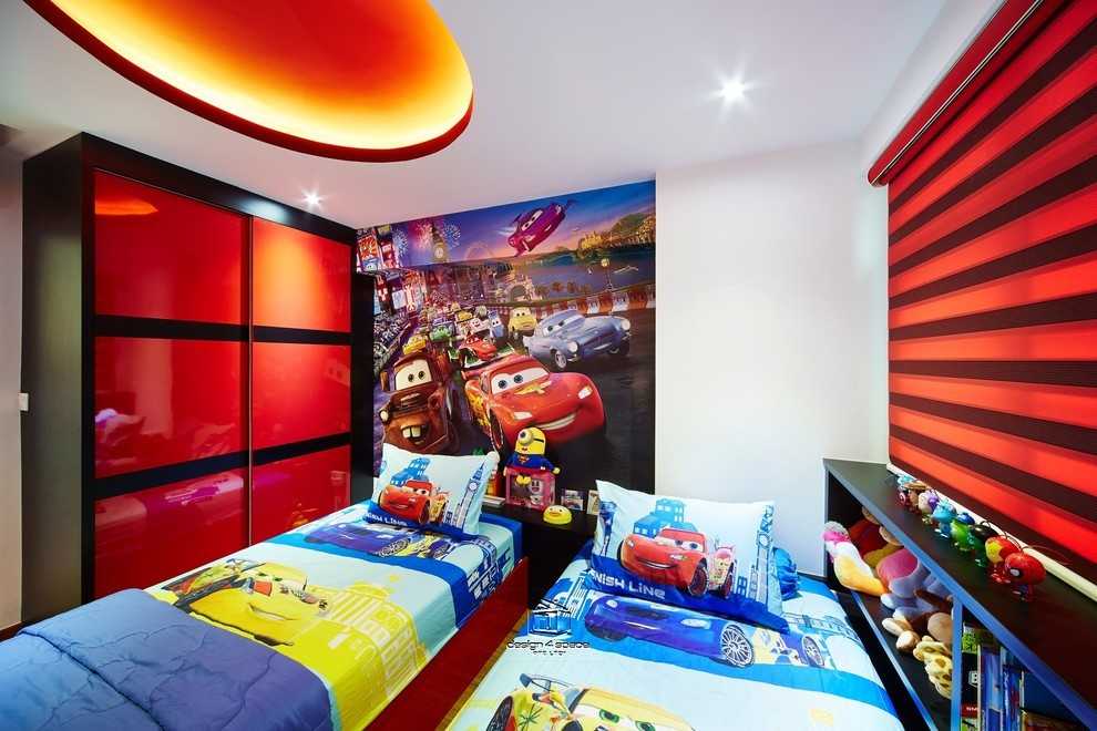 Modern Bedroom with Drop Light and Cove Lighting