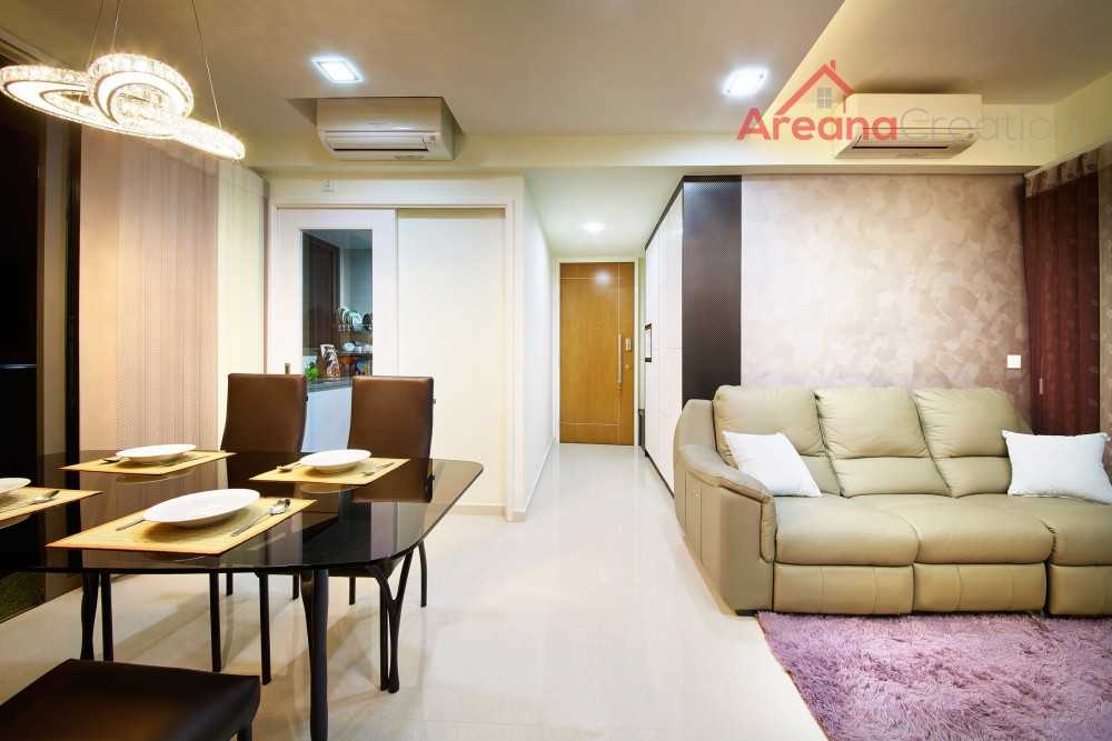 Contemporary Living Room with Vinyl Flooring and Parquet Floor