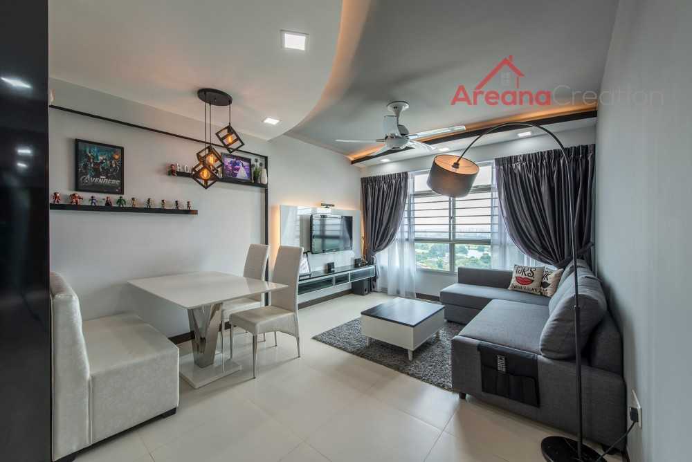 Modern Living Room with TV Console and Feature Wall