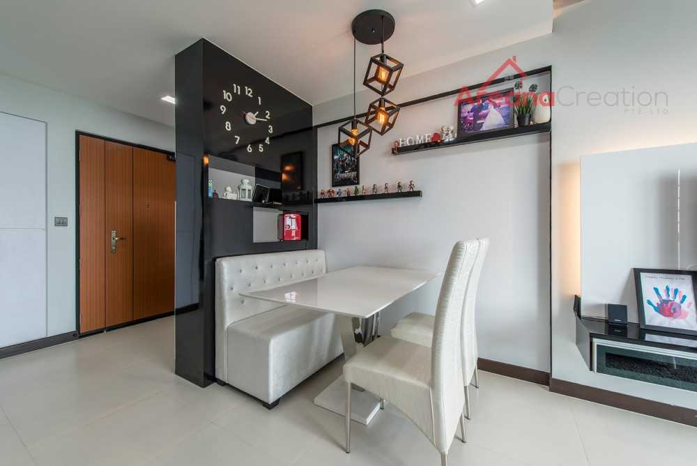 Modern Dining Room with Ceiling Light and Dining Table