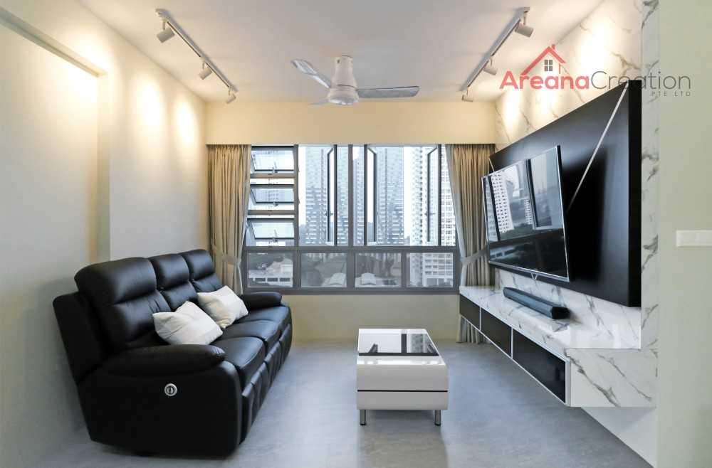 Contemporary Living Room with TV Console and Sofa