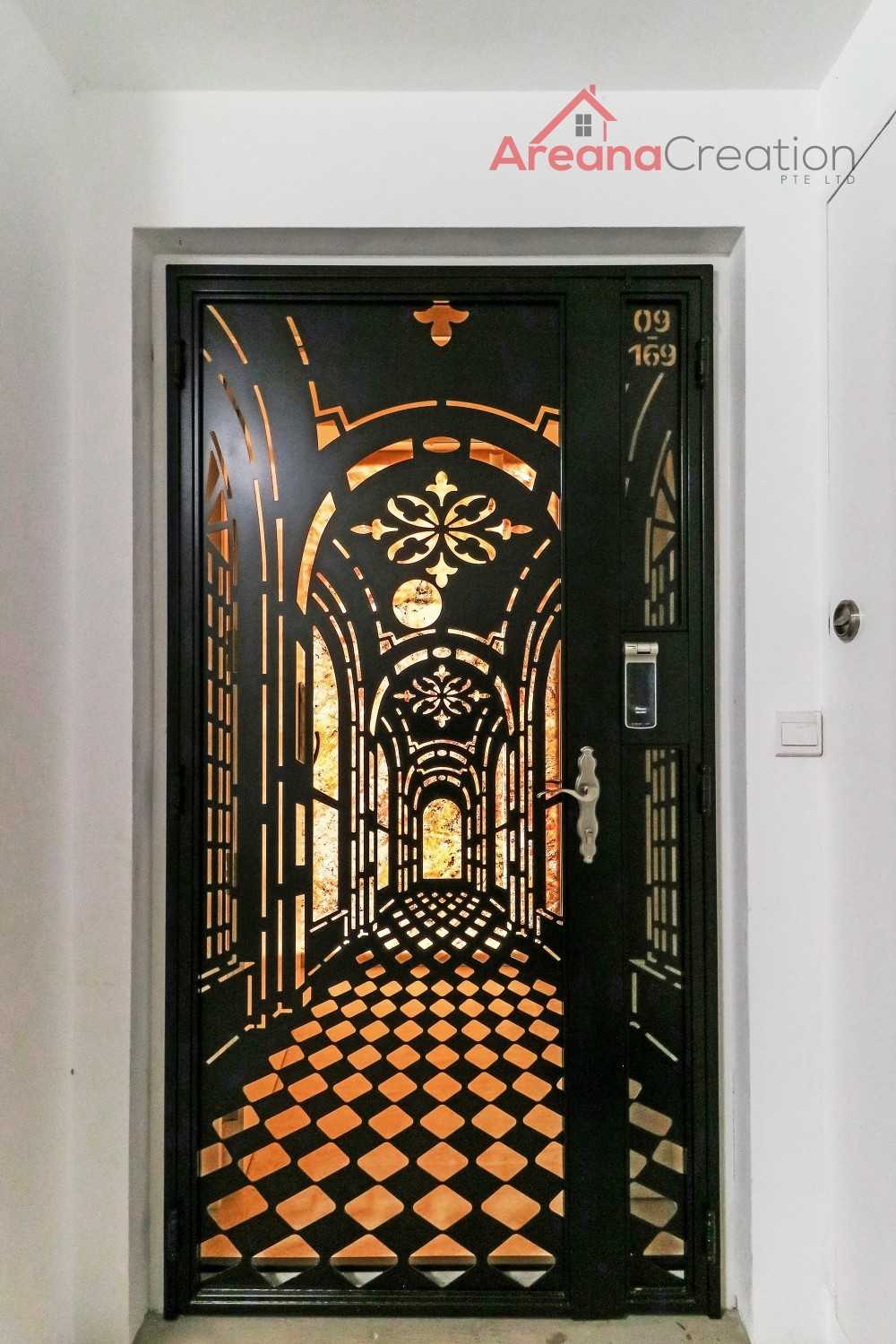 Contemporary Entryway with Mirror and Doormats