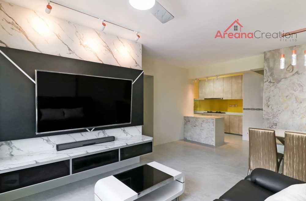 Contemporary Living Room with Wood Flooring and TV Console