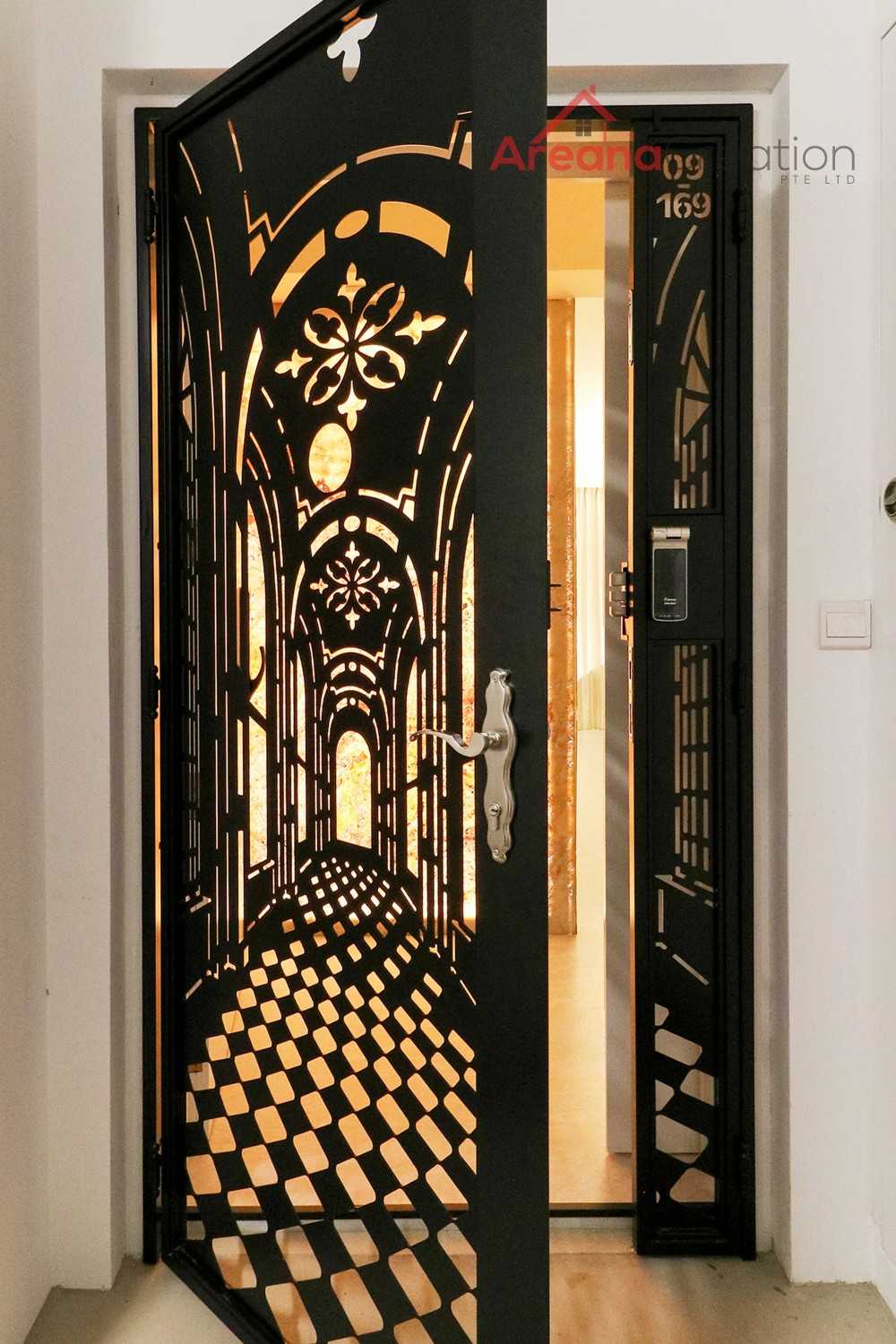 Contemporary Entryway with Mirror and Console Table