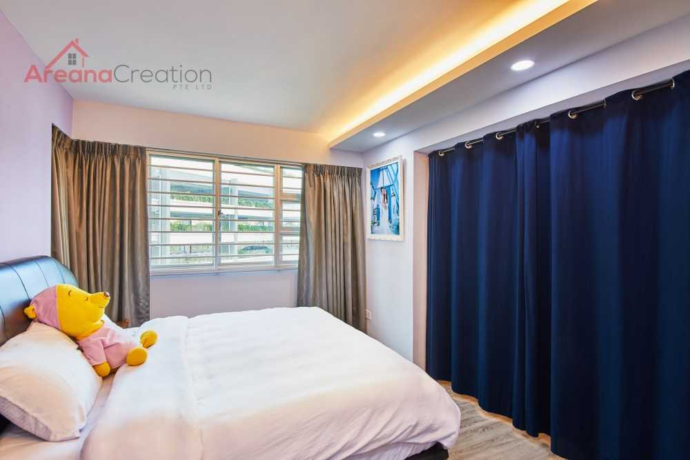 Contemporary Bedroom with Wood Flooring and Wardrobe