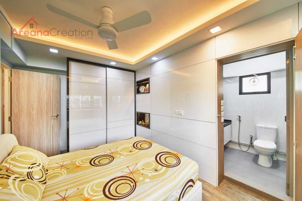 Modern Bedroom with Vinyl Flooring and Drop Light