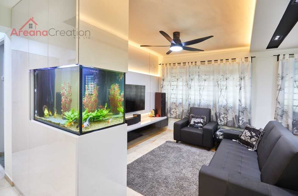 Modern Living Room with TV Console and Feature Wall