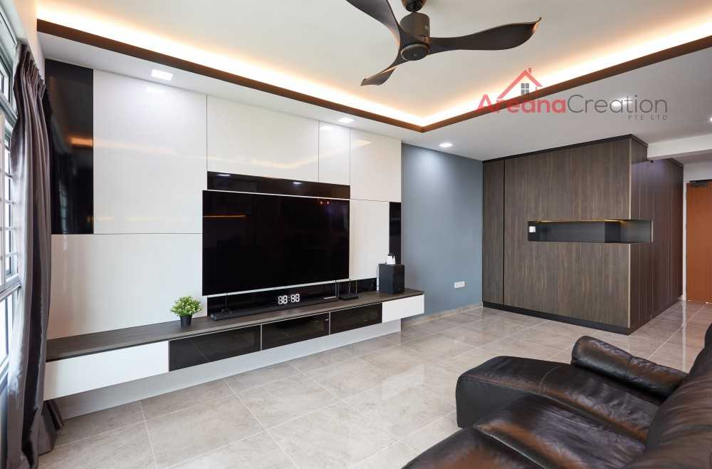 Scandinavian Living Room with TV Console and Sofa