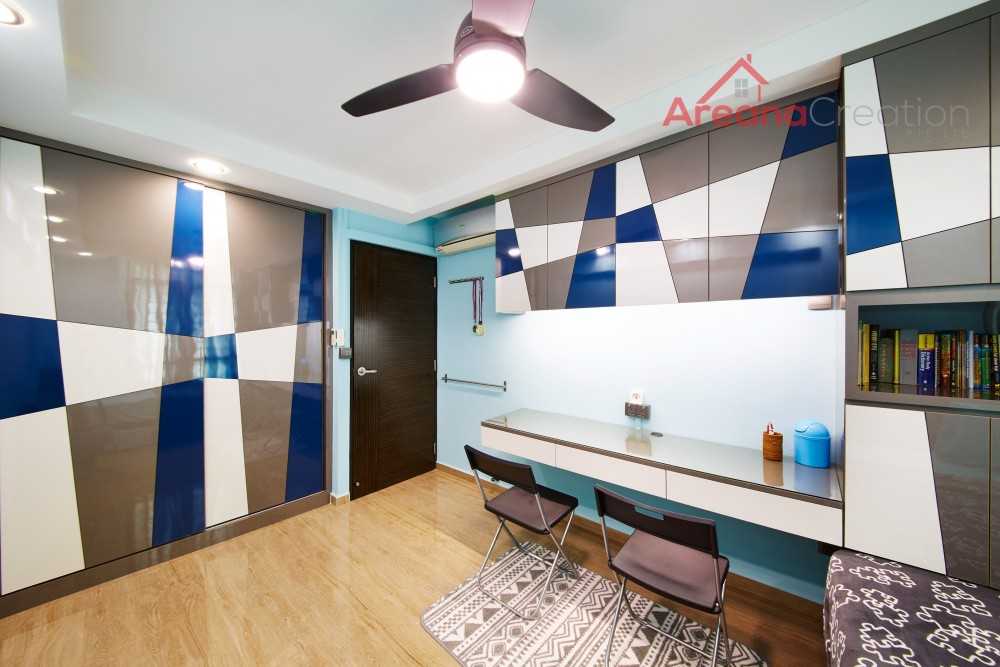 Vintage Study with Cove Lighting and Drop Ceiling
