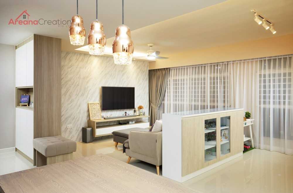 Transitional Living Room with Feature Wall and Drop Ceiling