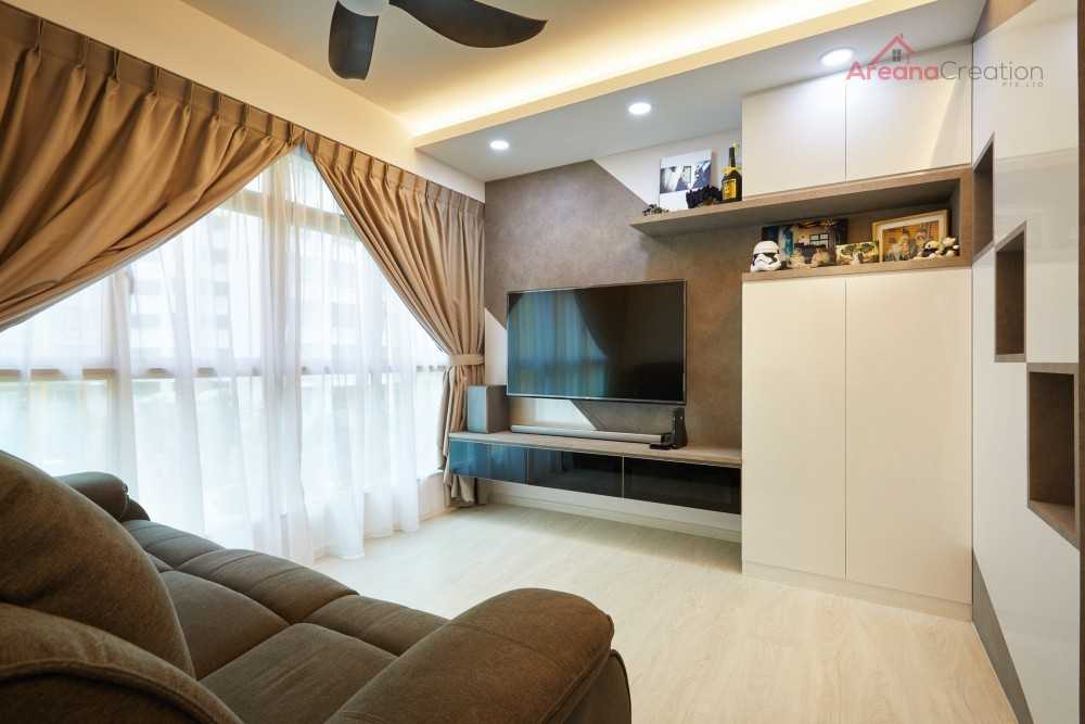 Contemporary Living Room with Drop Light and Drop Ceiling