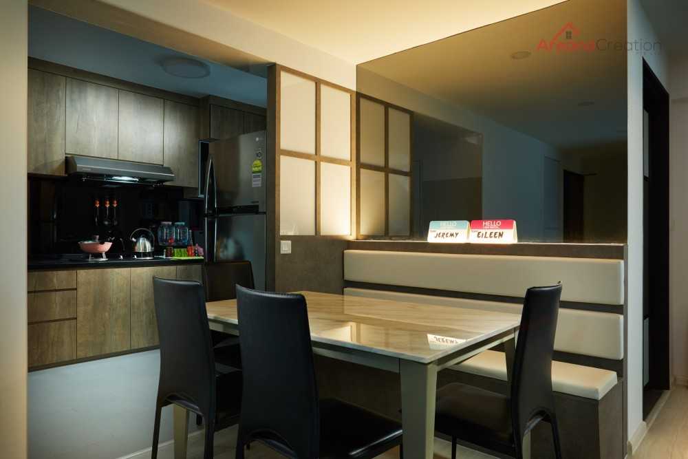 Contemporary Dining Room with Downlights and Dining Table