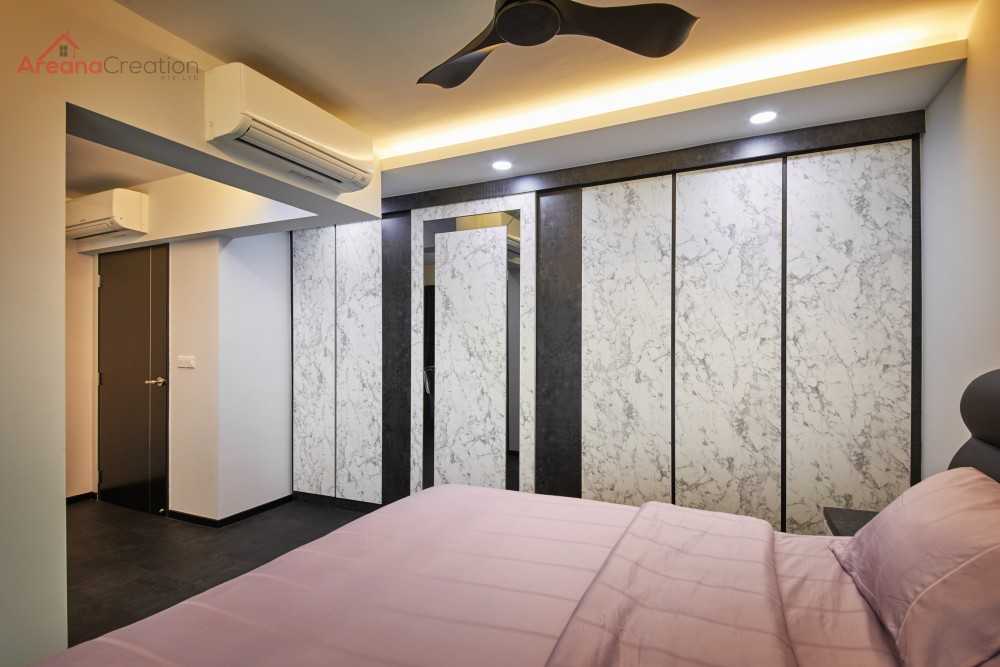 Contemporary Bedroom with Cove Lighting and Drop Ceiling