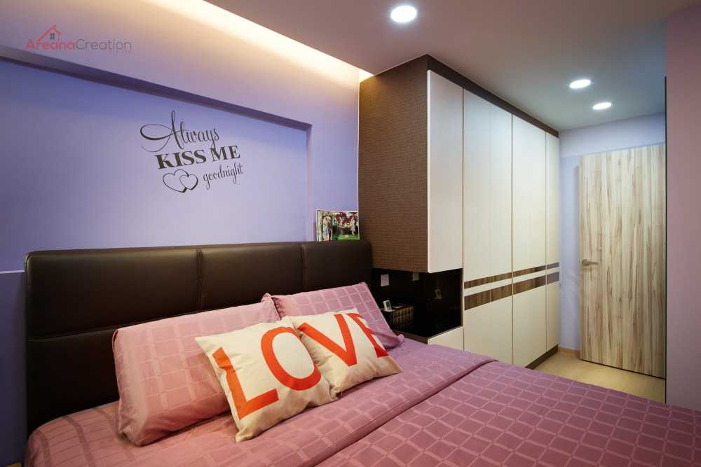 Industrial Bedroom with Parquet Floor and Ceiling Light