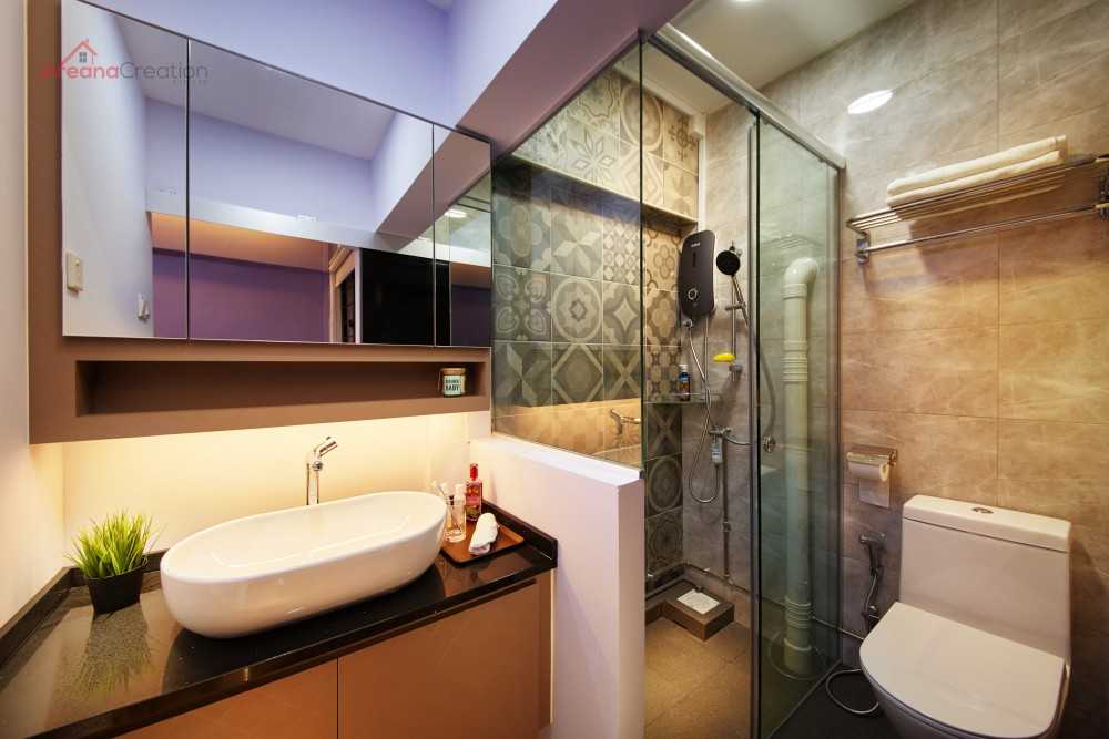 Industrial Bathroom with Mirror and Bathtub