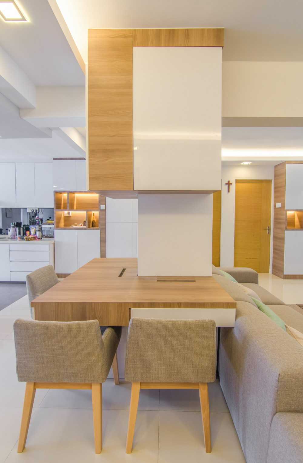Scandinavian Study with Bookshelf and Cove Lighting